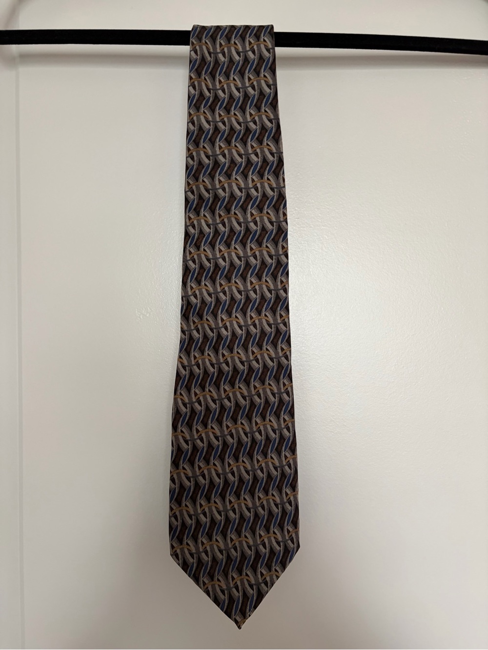 Geoffrey Beene Vintage Men's Tie | Brown & Blue | 100% silk